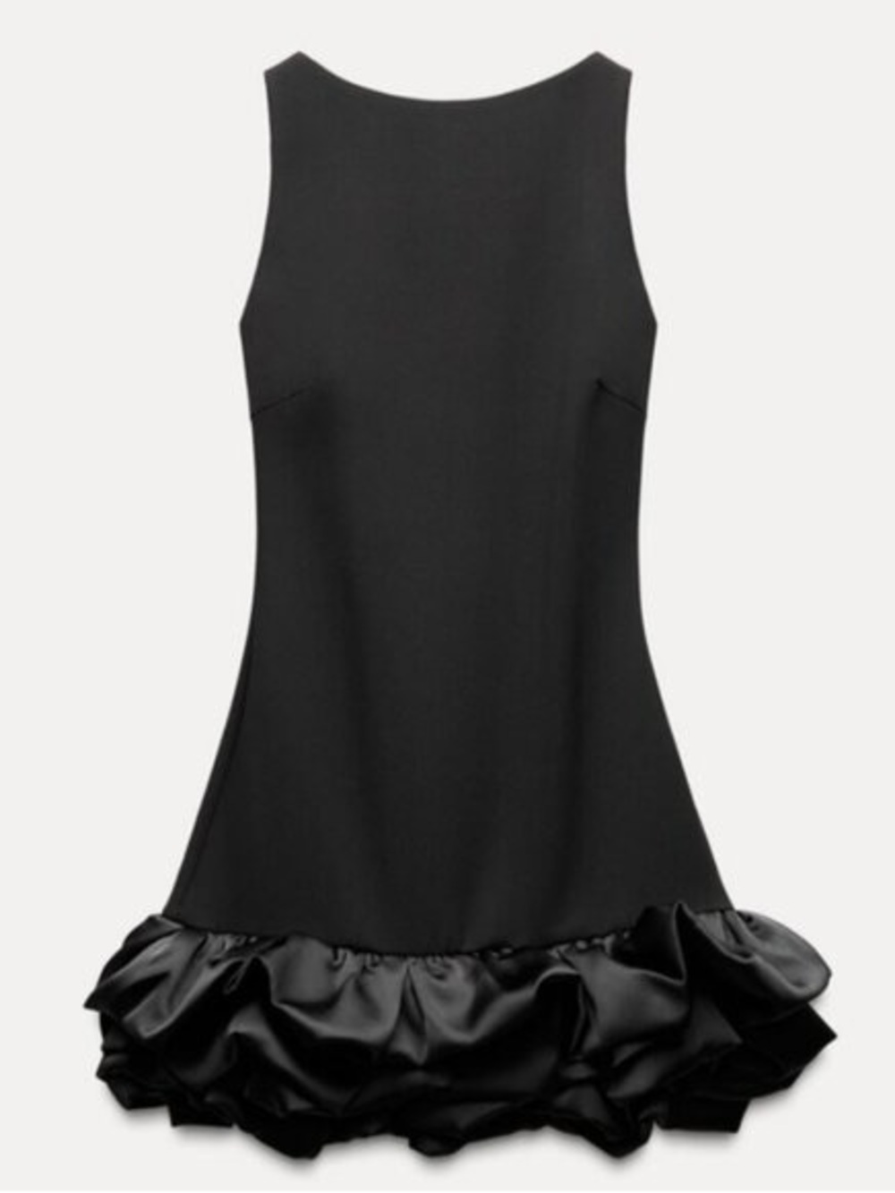 Zara Combination Puff Hem Jumpsuit Dress